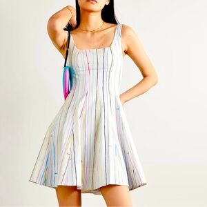 Staud Wells Striped Logo Dress 10